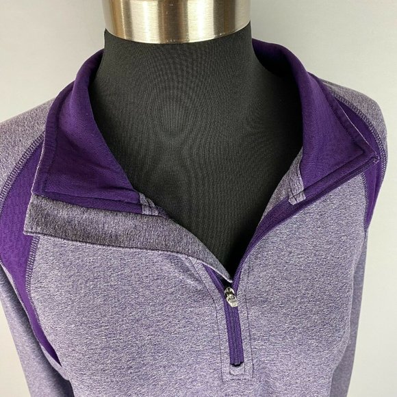 C9 By Champion L Purple Collared Partial Zip Pullover Long Sleeve Mesh Accents - Picture 2 of 10